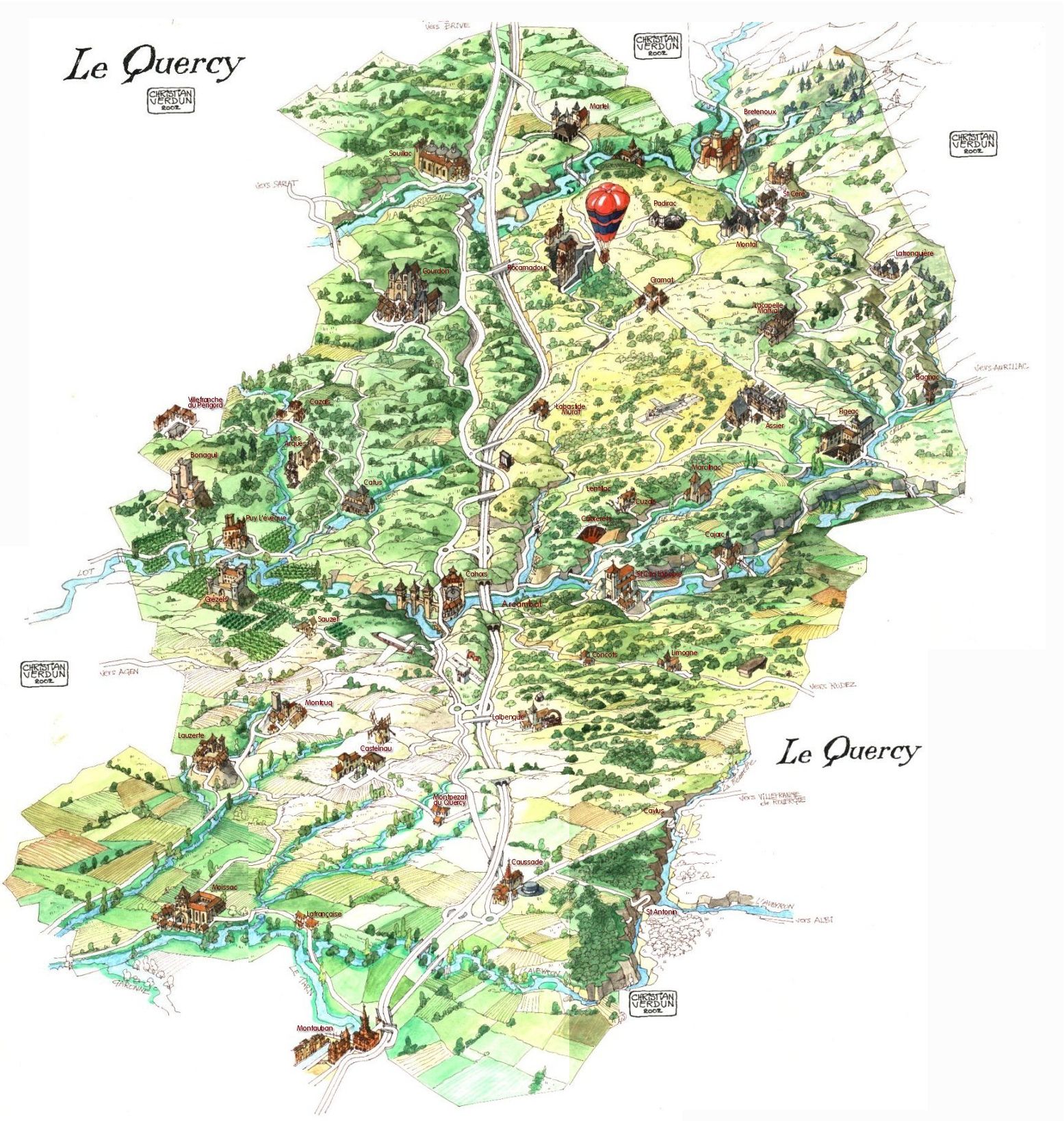 carte touristique du quercy