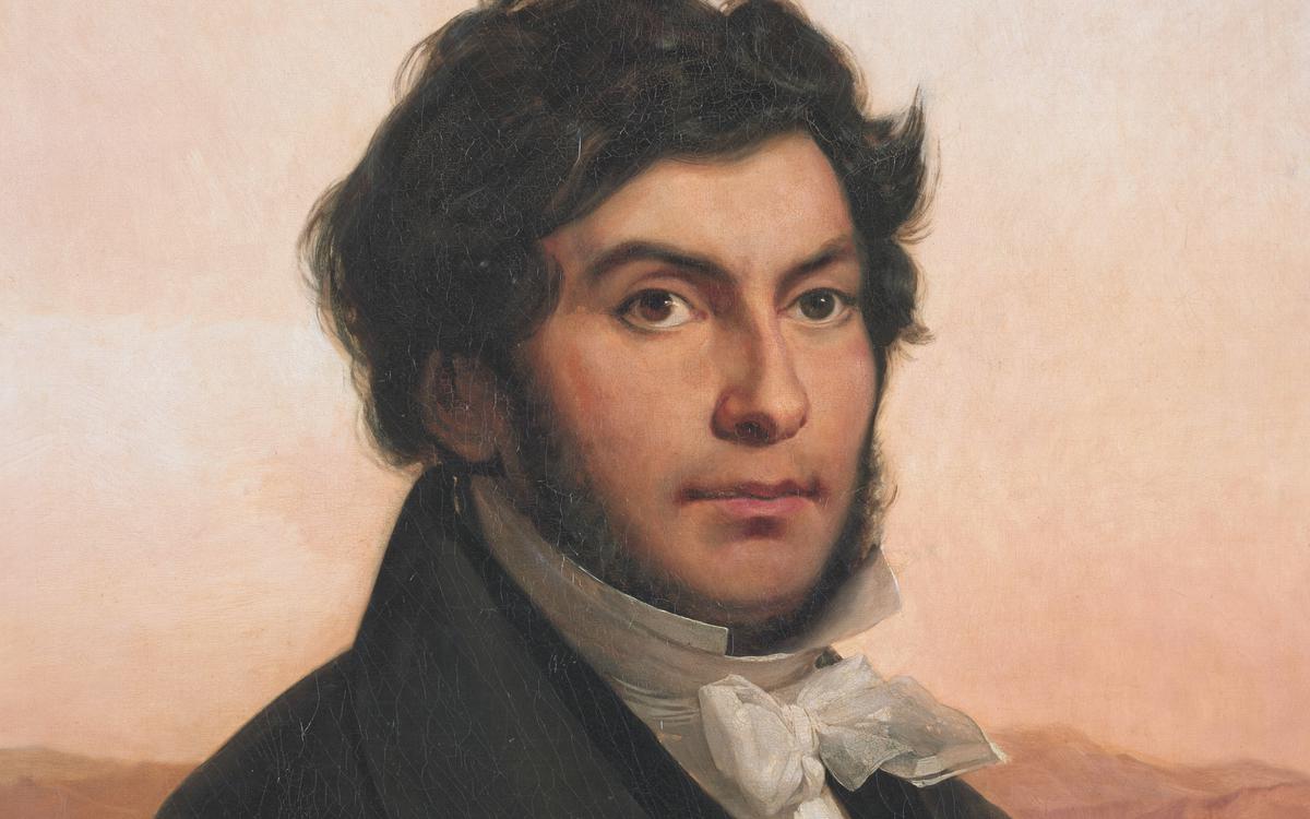 n-François Champollion en tenue égyptienne, peinture au pastel de G. Angelelli, 1828. © Crédit photo : Musée du Louvre/Wimedia Commons